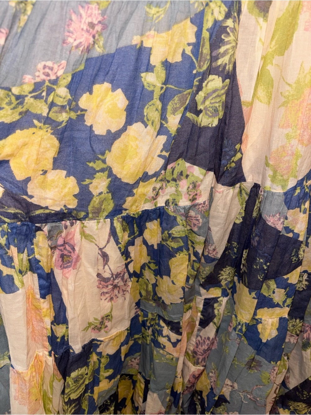 NWOT Free People Sundrenched Floral Printed Maxi Dress Blue Combo - Picture 8 of 16